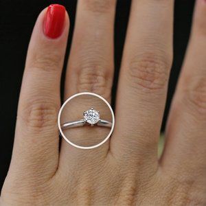 14K White Gold 0.33ct Diamond Engagement Ring